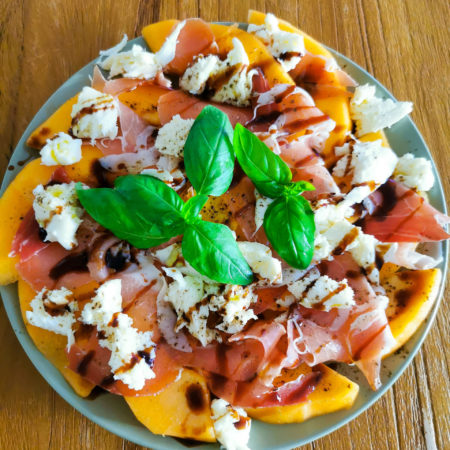 Melon and Ham with Mozerella