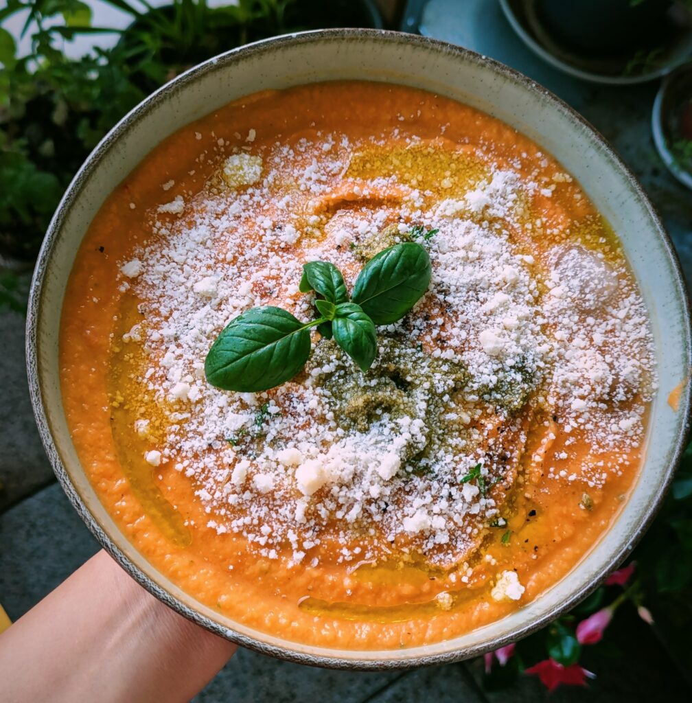 Sweet Potato Gazpacho, gazpacho recipe ideas, best gazpacho ideas, refreshing recipe with sweet potato, summer sweet potato recipe, saru's diary, saru's not so secret diary, sweet potato summer recipe, summer recipe ideas.